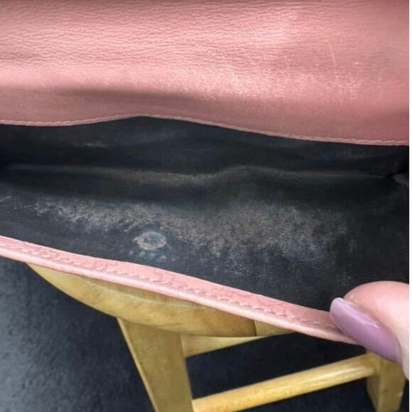 Gucci Guccissima Continental Wallet Dusty Rose Pink Heart - Picture 7 of 7